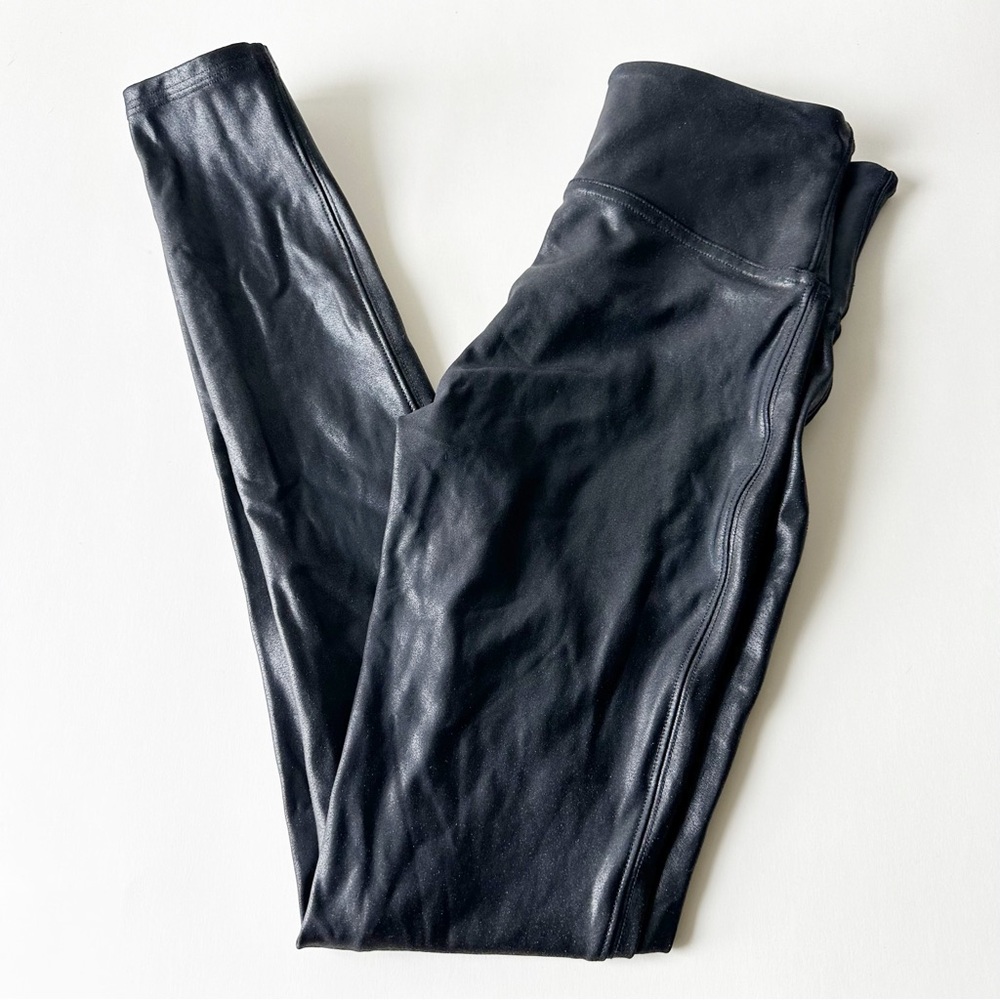 Spanx Black High Waisted Faux Leather Leggings